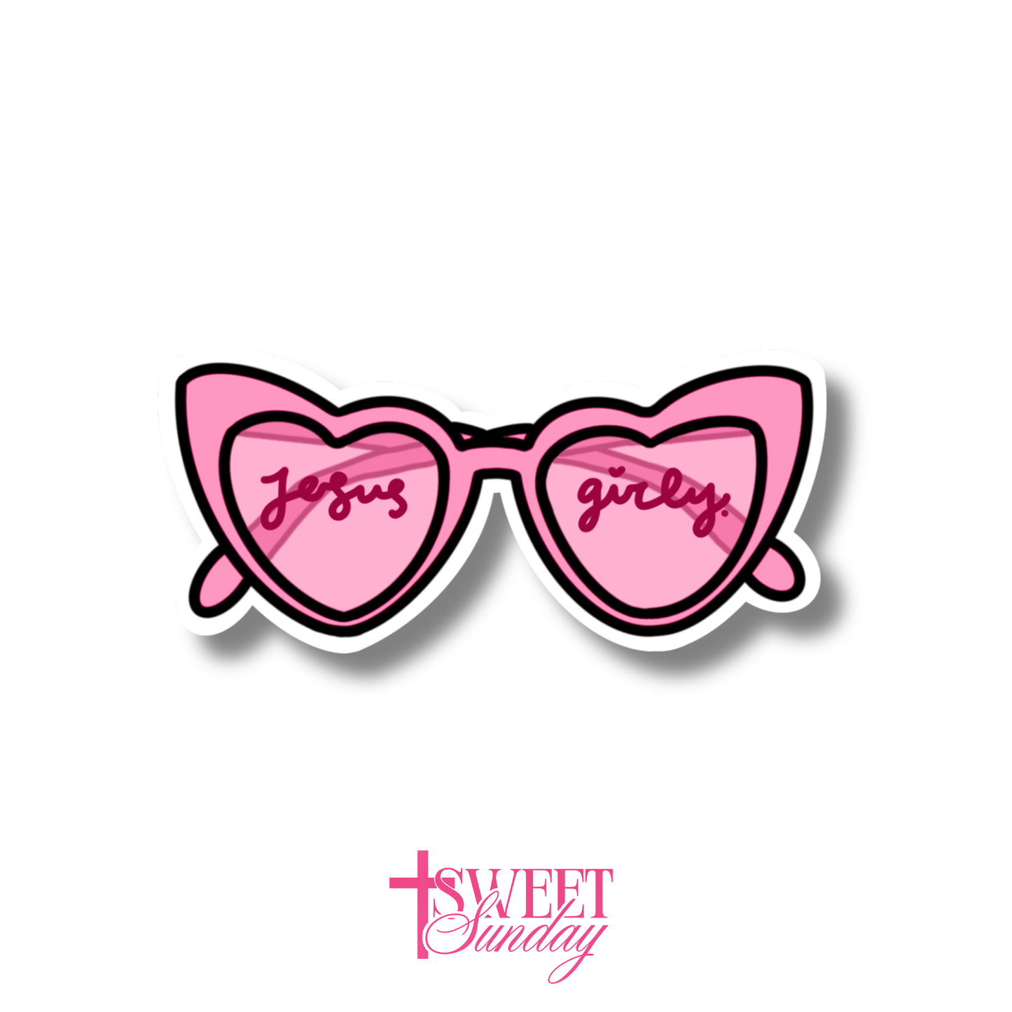 Jesus Girly Sunglasses Sticker